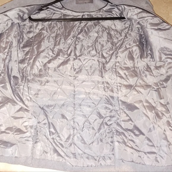 Light Grey Wool Collared Pea Coat - Picture 7 of 12